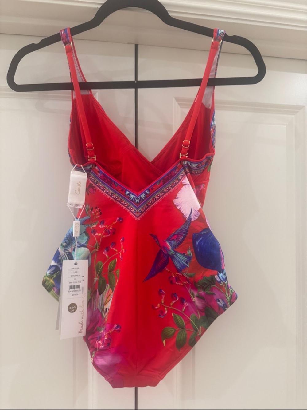 Camilla ‘Birds of a Feather’ Red Floral Wrap One-Piece Swimsuit XS-D/DD - Picture 8 of 8